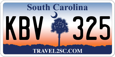 SC license plate KBV325