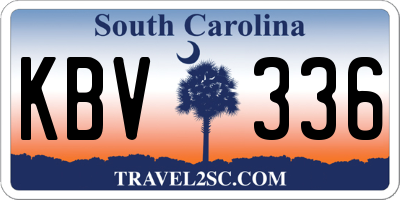 SC license plate KBV336