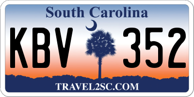 SC license plate KBV352
