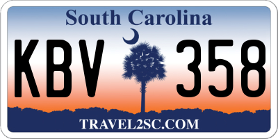 SC license plate KBV358