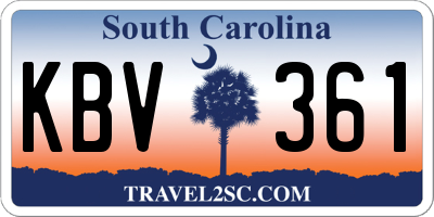 SC license plate KBV361