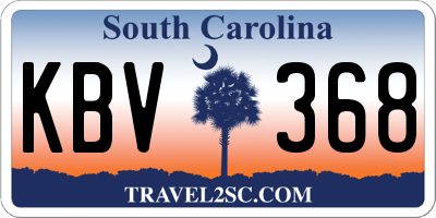 SC license plate KBV368