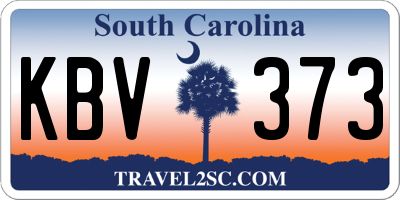 SC license plate KBV373
