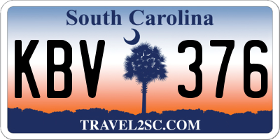 SC license plate KBV376