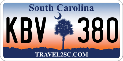 SC license plate KBV380