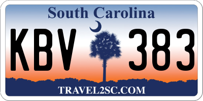 SC license plate KBV383
