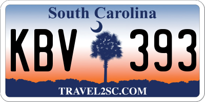 SC license plate KBV393