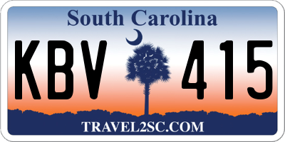 SC license plate KBV415