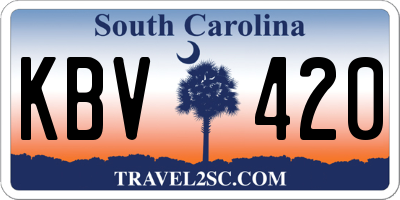 SC license plate KBV420