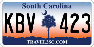 SC license plate KBV423