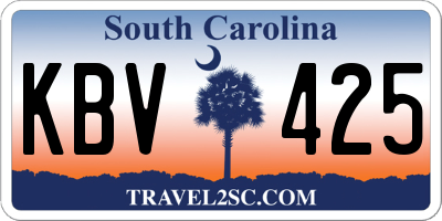 SC license plate KBV425