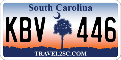 SC license plate KBV446