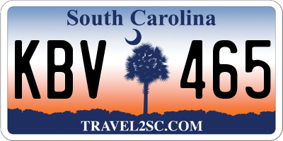 SC license plate KBV465