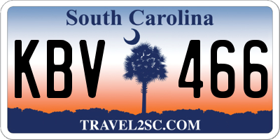 SC license plate KBV466