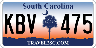SC license plate KBV475