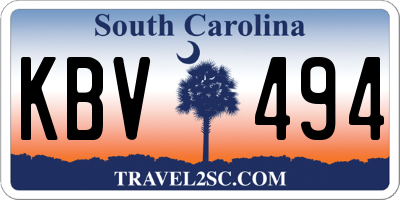 SC license plate KBV494