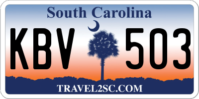 SC license plate KBV503