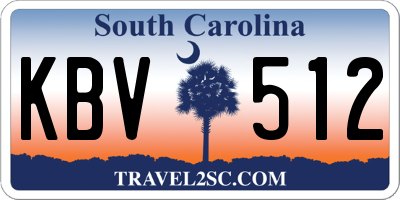 SC license plate KBV512
