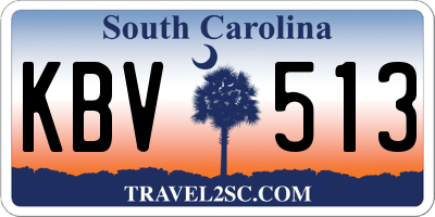 SC license plate KBV513
