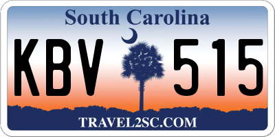 SC license plate KBV515