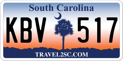 SC license plate KBV517