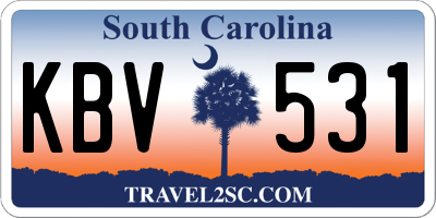 SC license plate KBV531