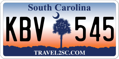 SC license plate KBV545