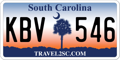 SC license plate KBV546