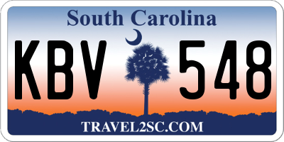 SC license plate KBV548