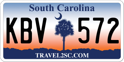 SC license plate KBV572