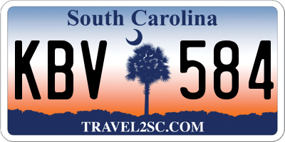 SC license plate KBV584