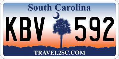 SC license plate KBV592