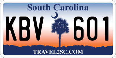 SC license plate KBV601