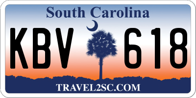 SC license plate KBV618