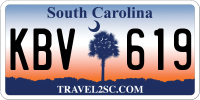 SC license plate KBV619