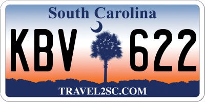 SC license plate KBV622