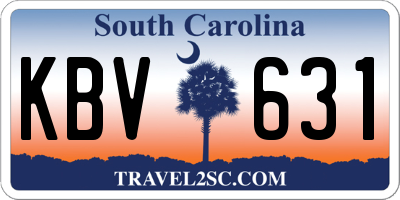 SC license plate KBV631