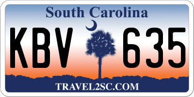 SC license plate KBV635