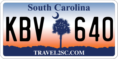 SC license plate KBV640