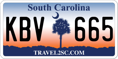 SC license plate KBV665