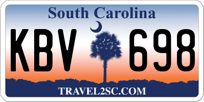 SC license plate KBV698