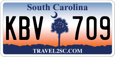 SC license plate KBV709