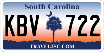 SC license plate KBV722