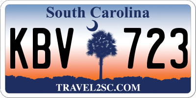 SC license plate KBV723