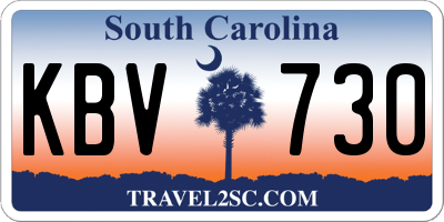 SC license plate KBV730