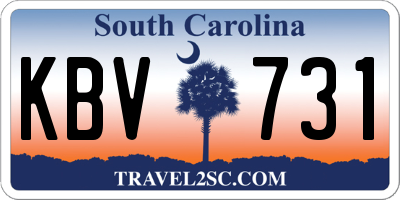 SC license plate KBV731
