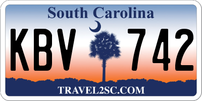 SC license plate KBV742