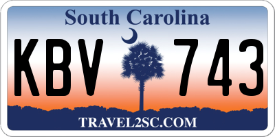 SC license plate KBV743