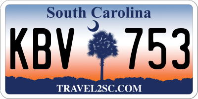 SC license plate KBV753