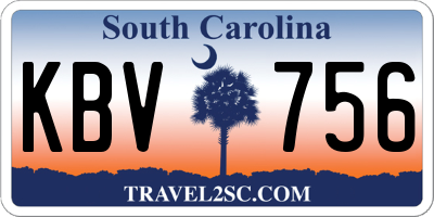 SC license plate KBV756